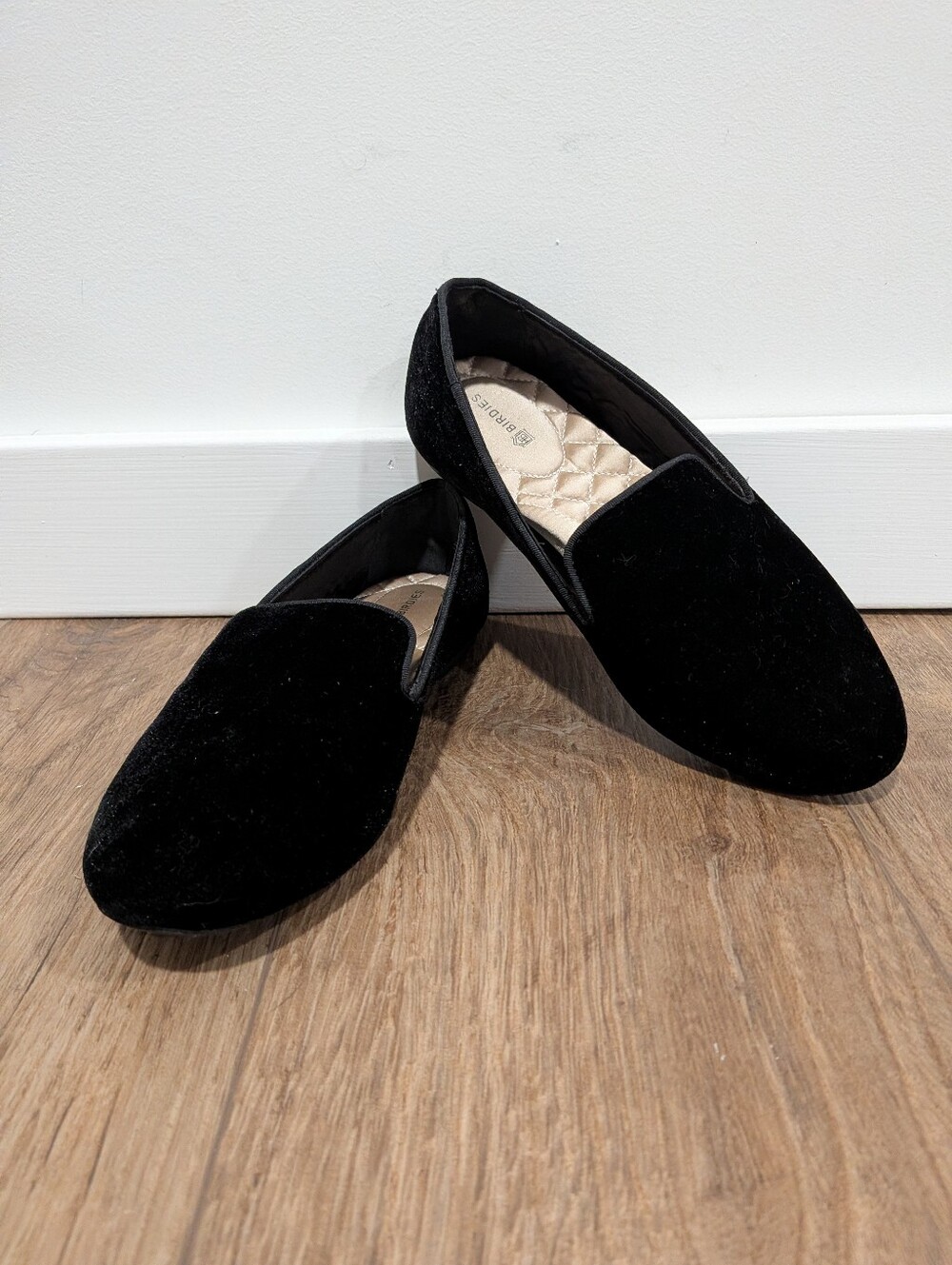 Birdies The Starling Black Velvet Loafers Flats Size 7